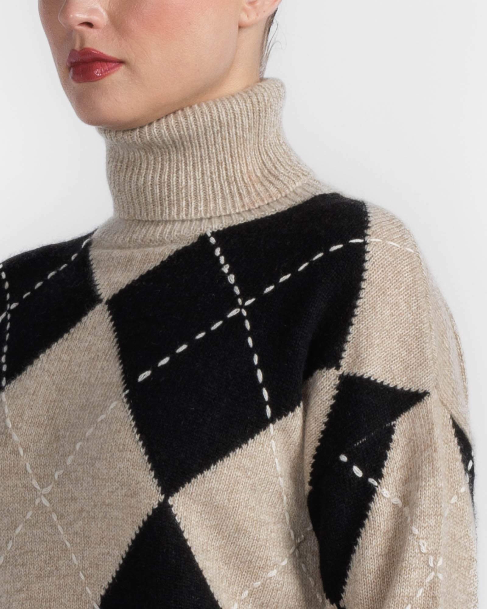 Argyle Turtleneck
