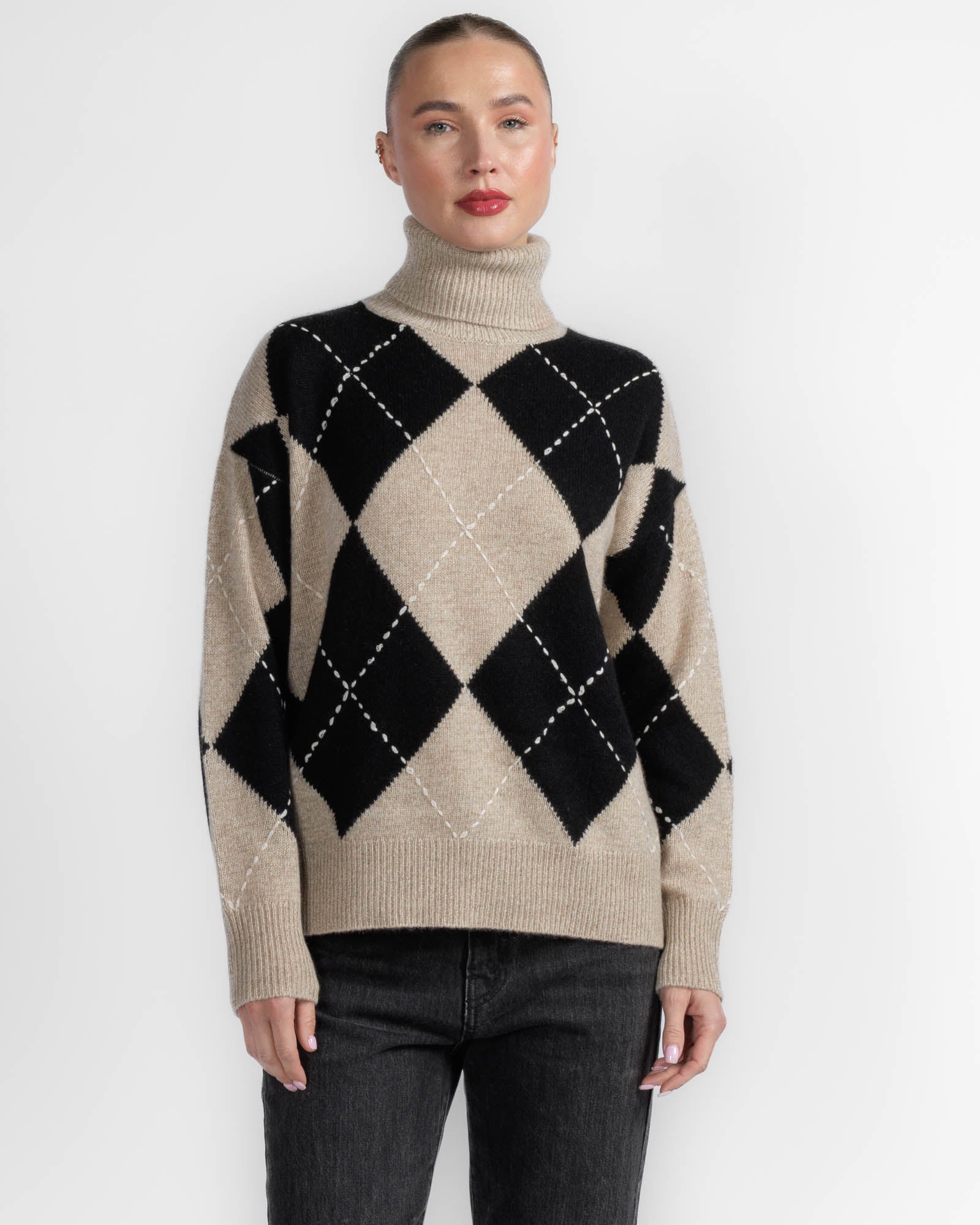 Argyle Turtleneck