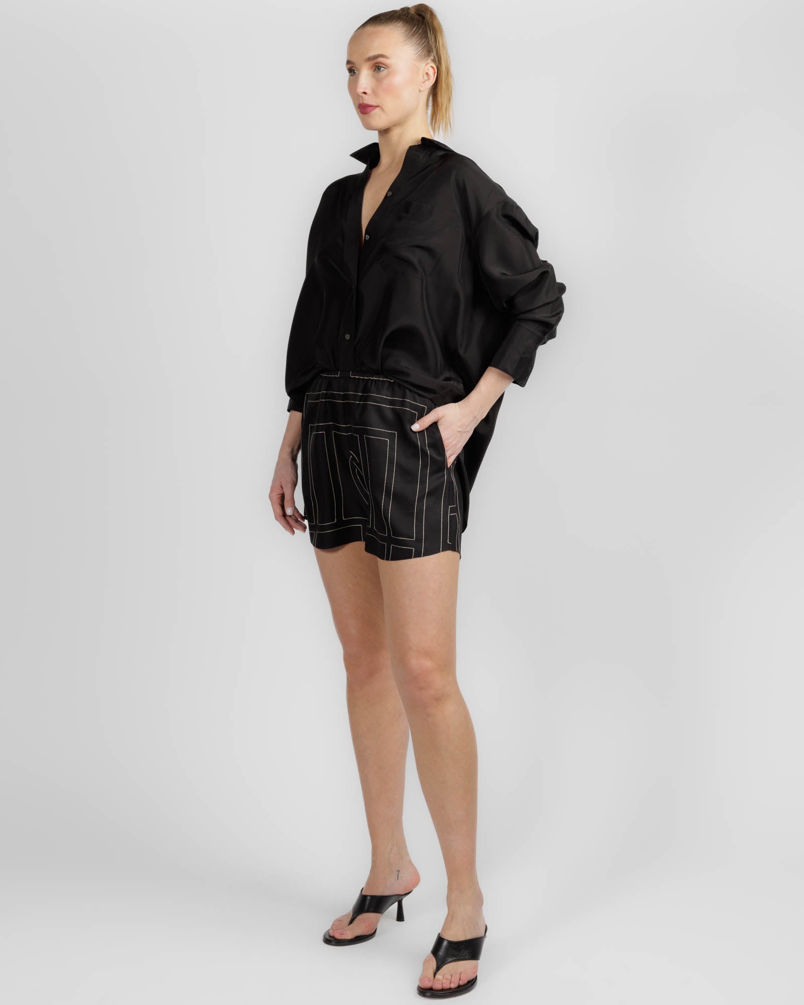 Monogram Silk PJ Shorts