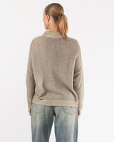 Mock Neck Silk Sweater