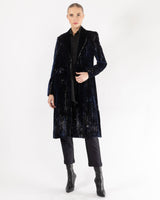 Velvet Laminated Long Coat
