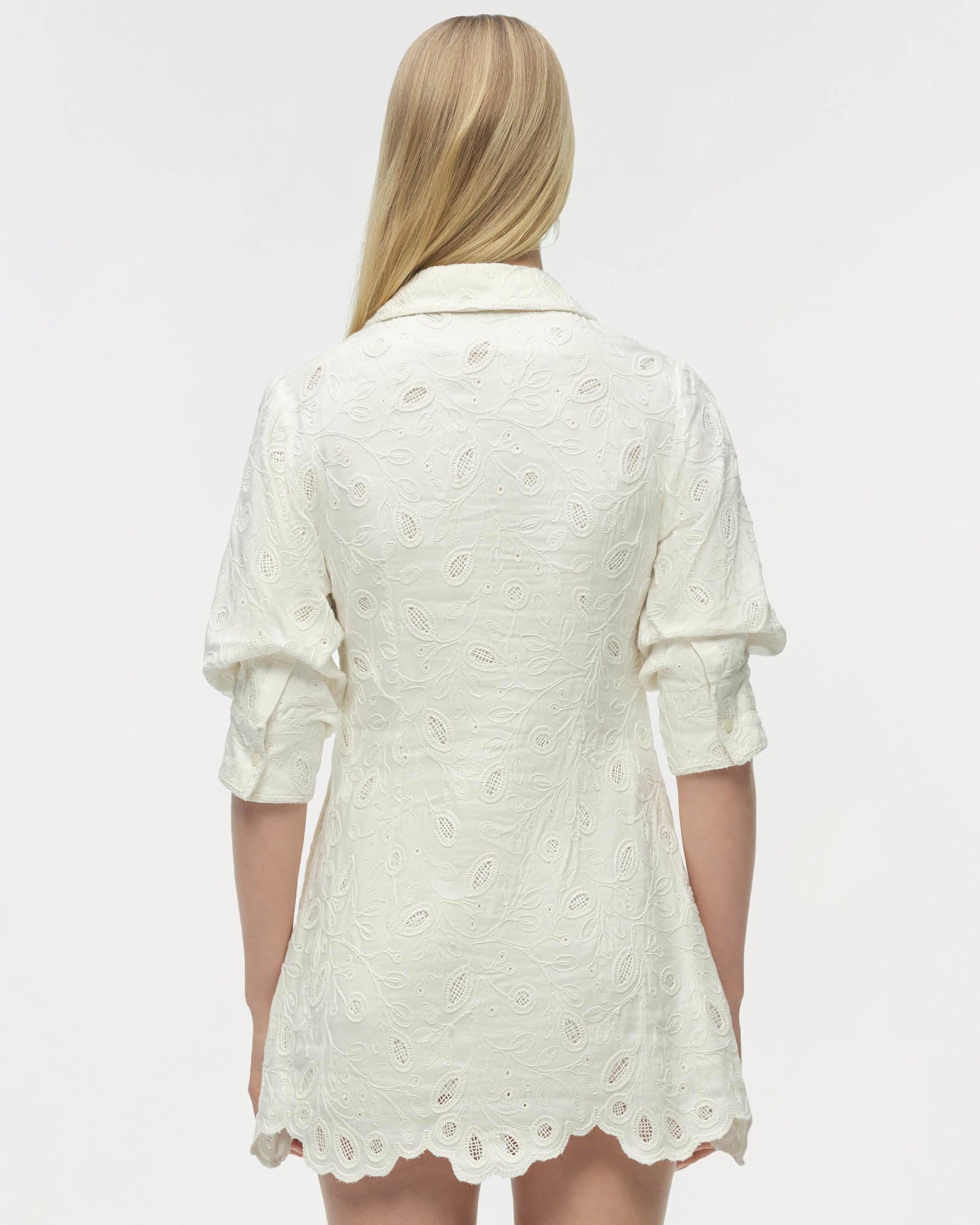 Freya Embroidered Linen Mini Dress