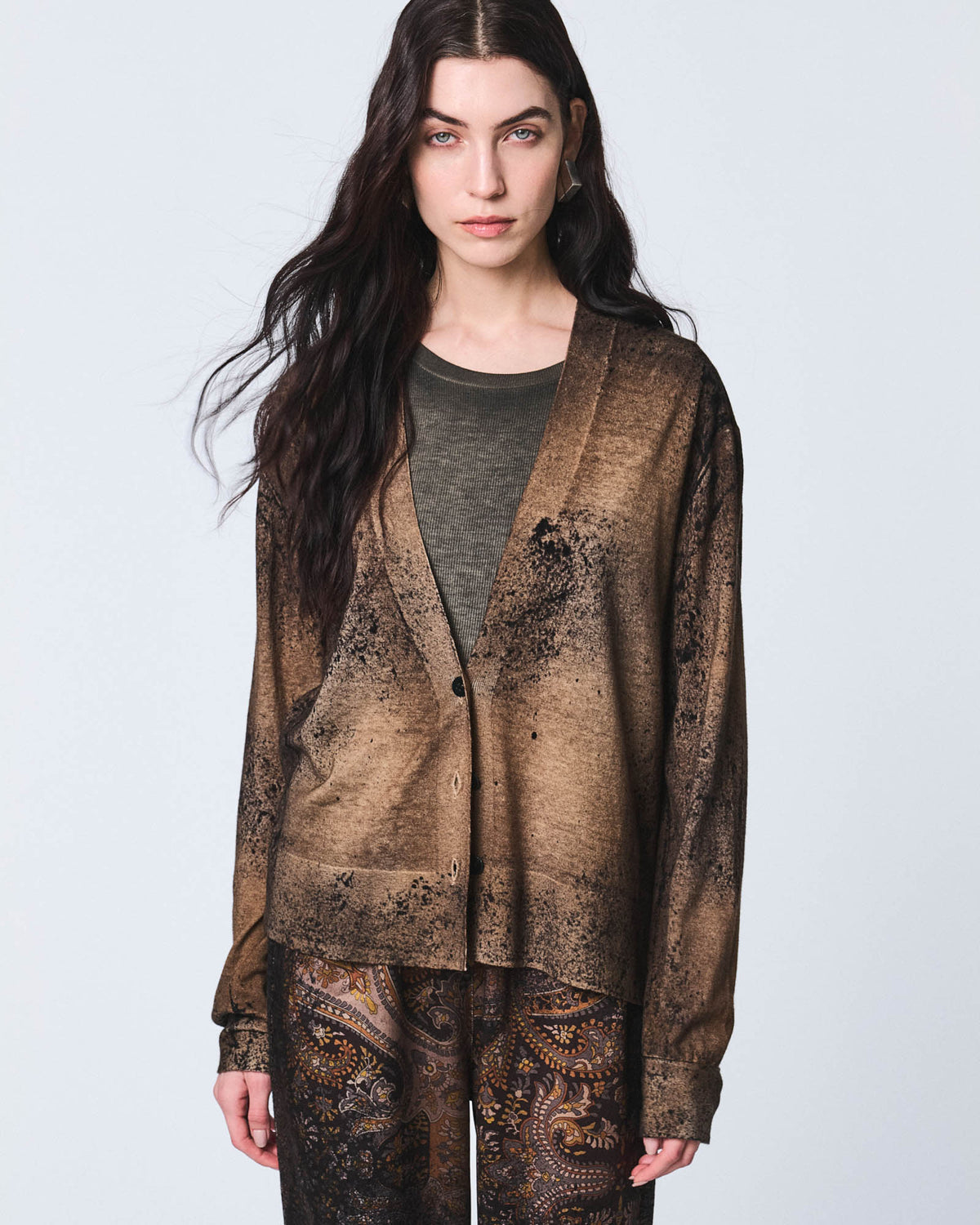 Paisley V-Neck Cardigan