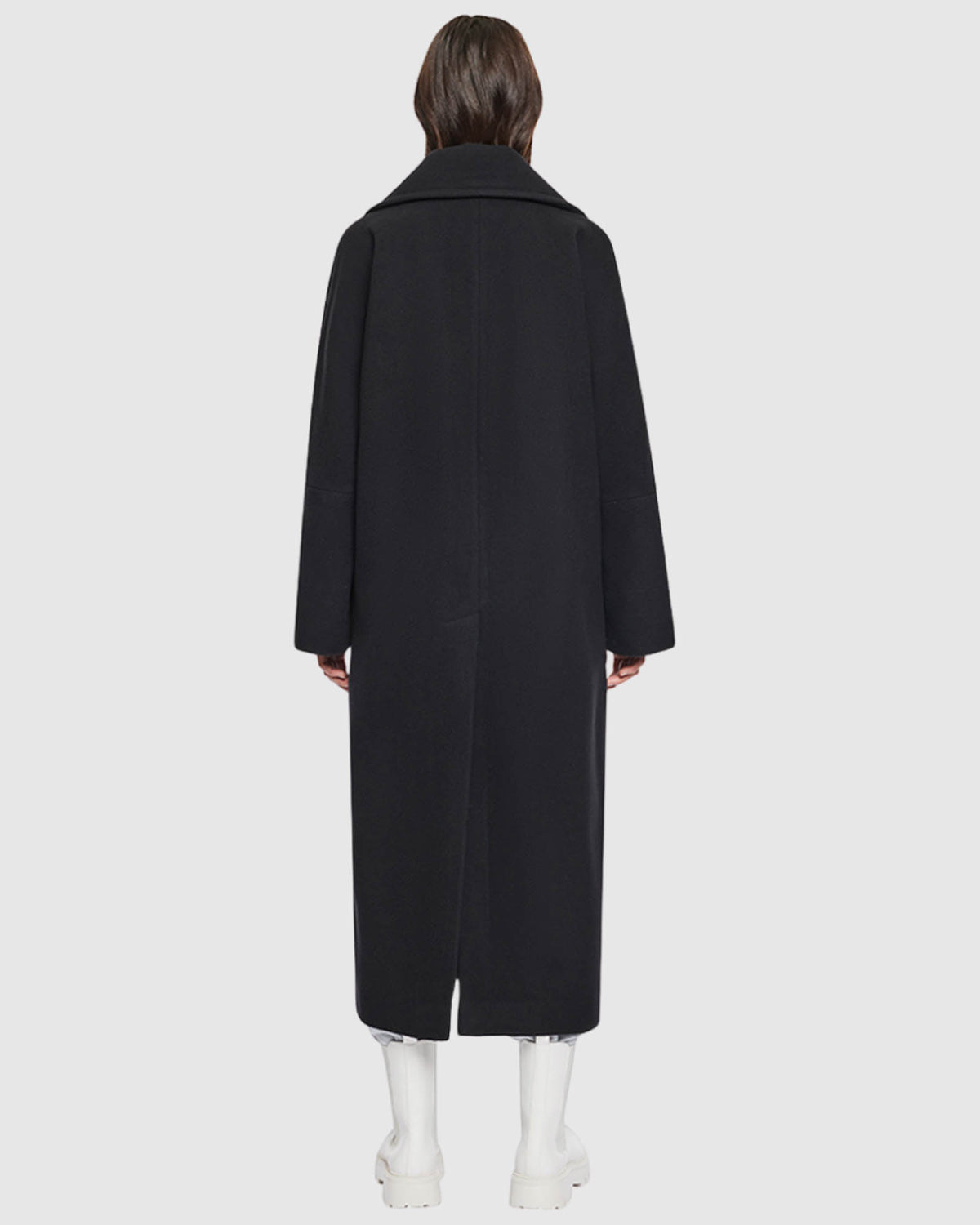 Black Wool Cashmere Blend Long Coat