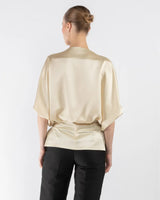 Draped Satin Top