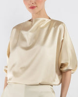 Draped Satin Top