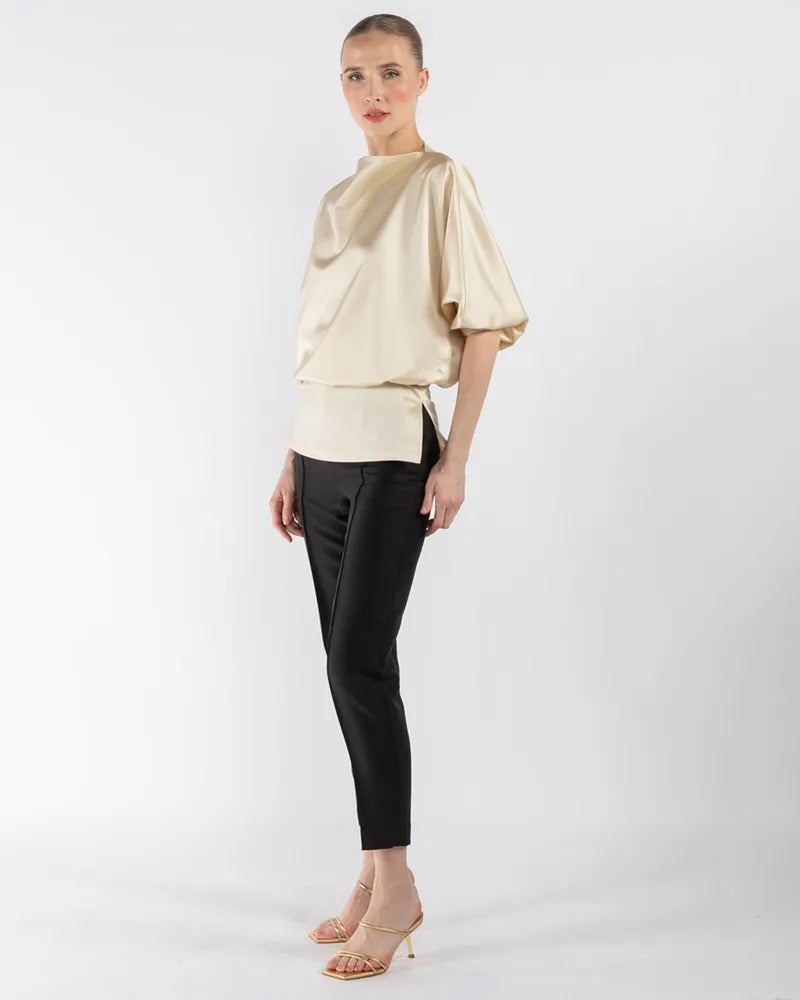 Draped Satin Top