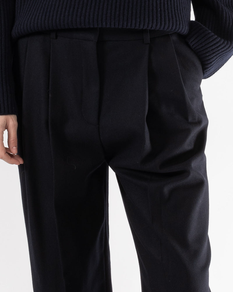 Frank Leder Double pleated trousers in black and grey birdseye wool – No  Man Walks Alone