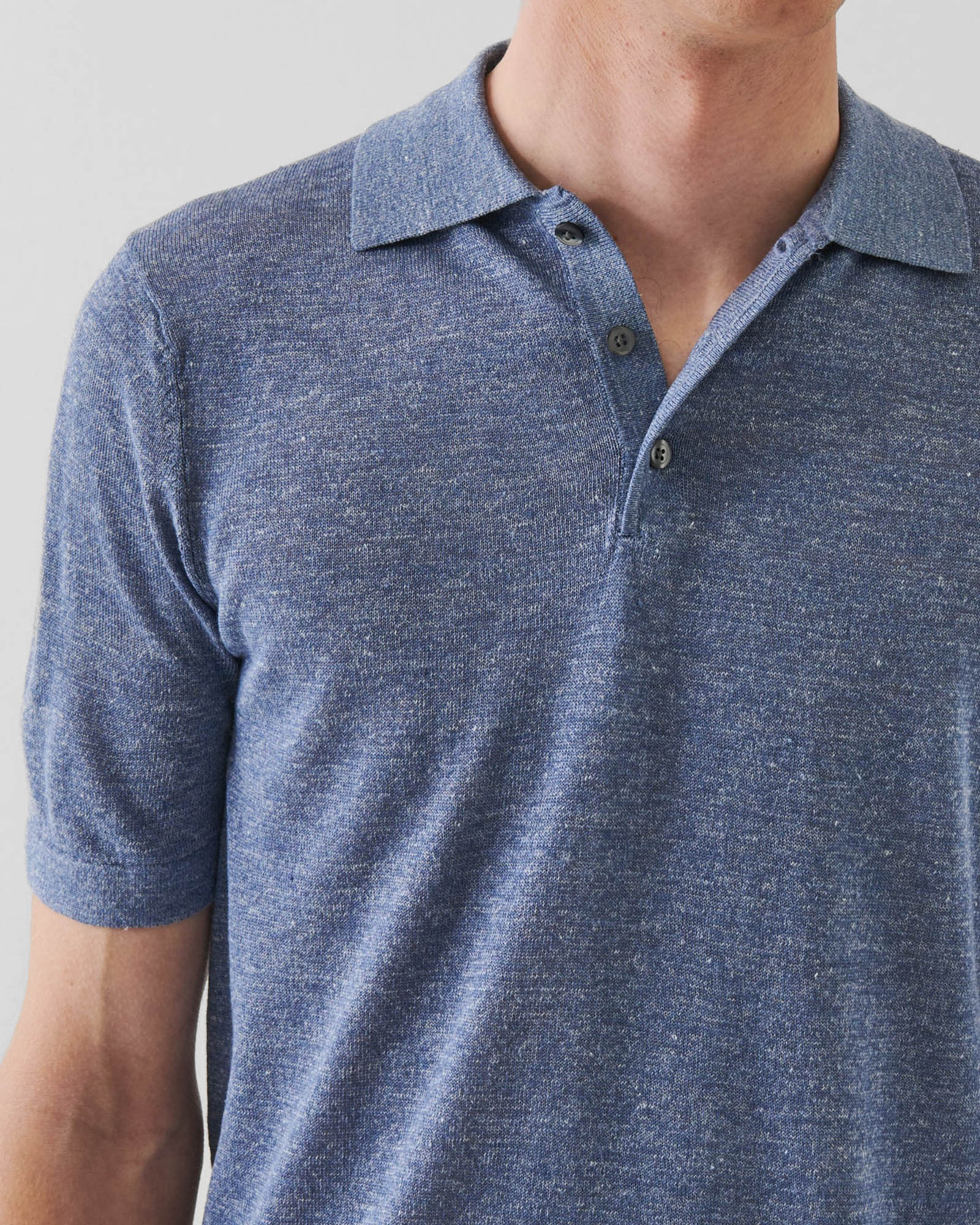 Short Sleeve Linen Silk Polo
