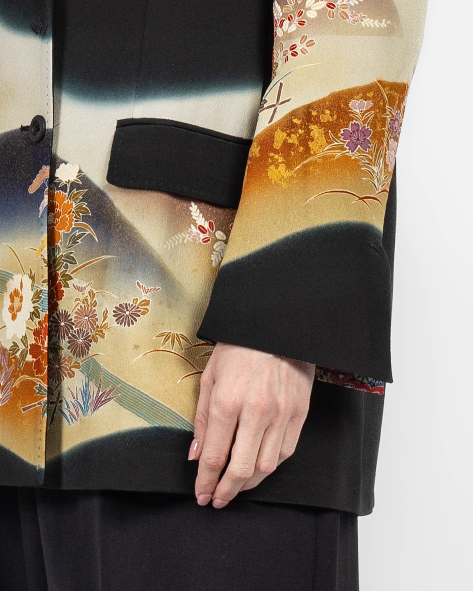 Flared Double-Breasted Kimono Jacket