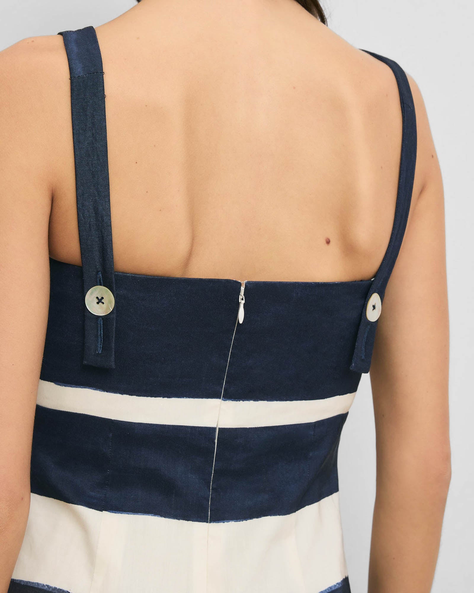 Ella Striped Linen Midi Dress