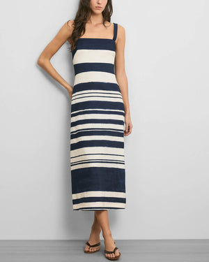 Ella Striped Linen Midi Dress