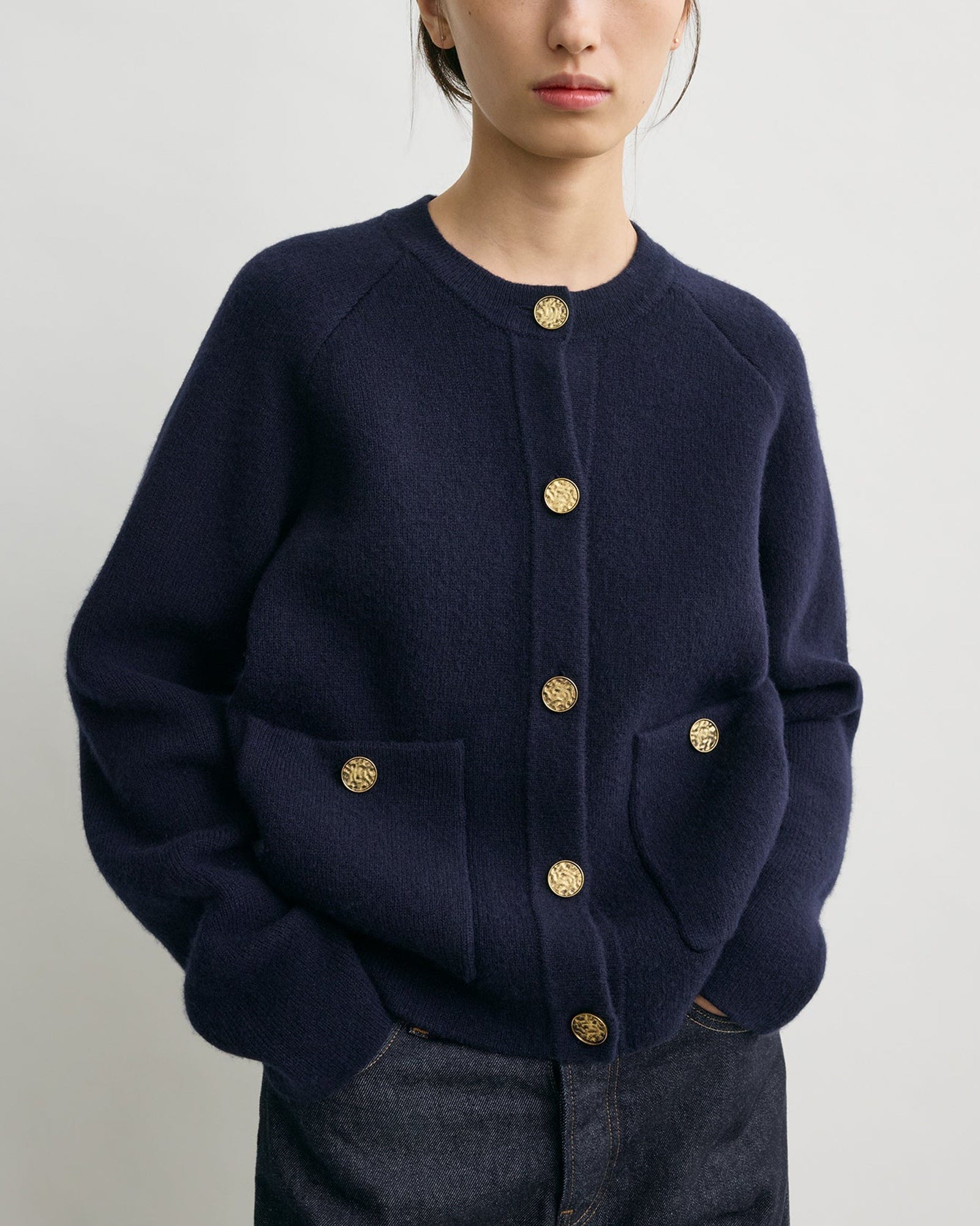 Hammered Button Cardigan