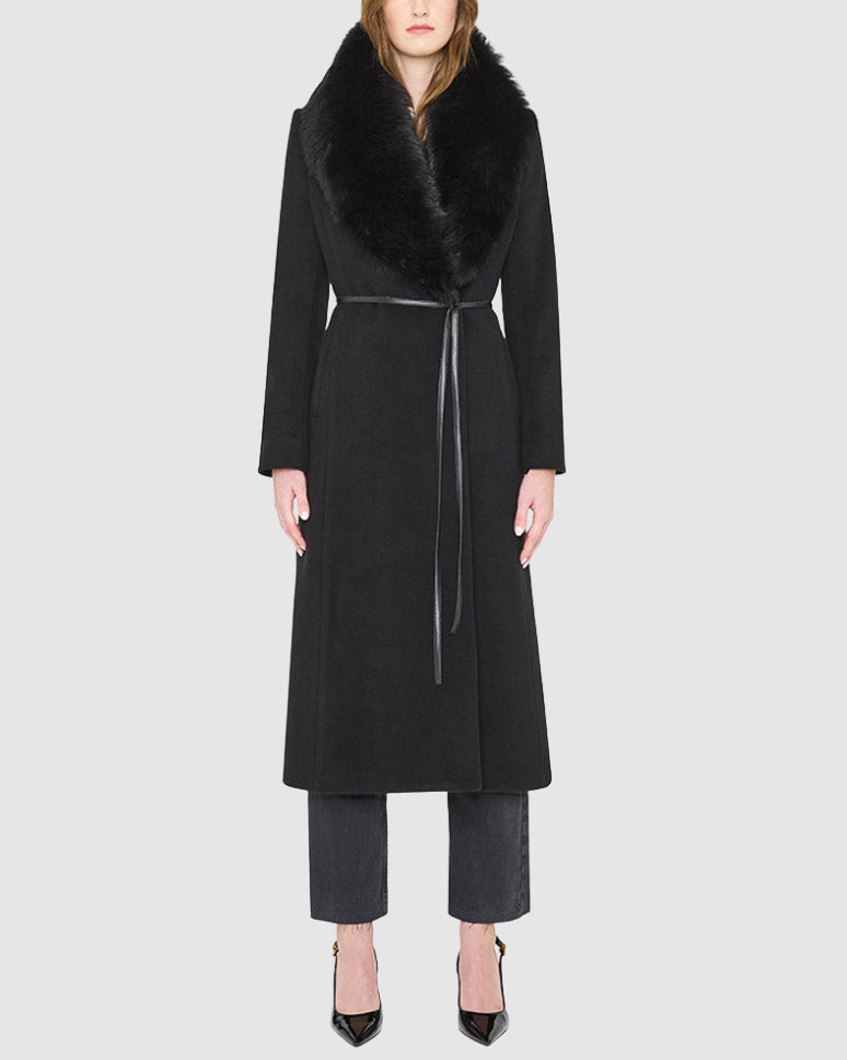 Estelle Black Wool Coat