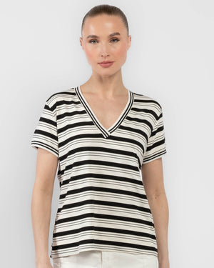 Stripe V-neck Top