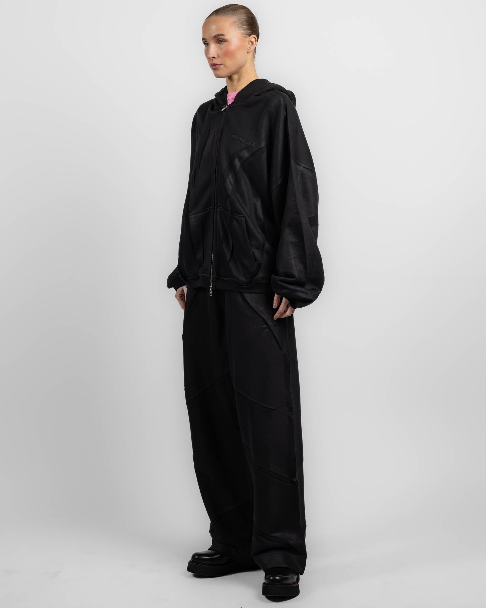 Sweat à capuche zippé froissé