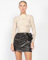 Sheer Ruched Blouse