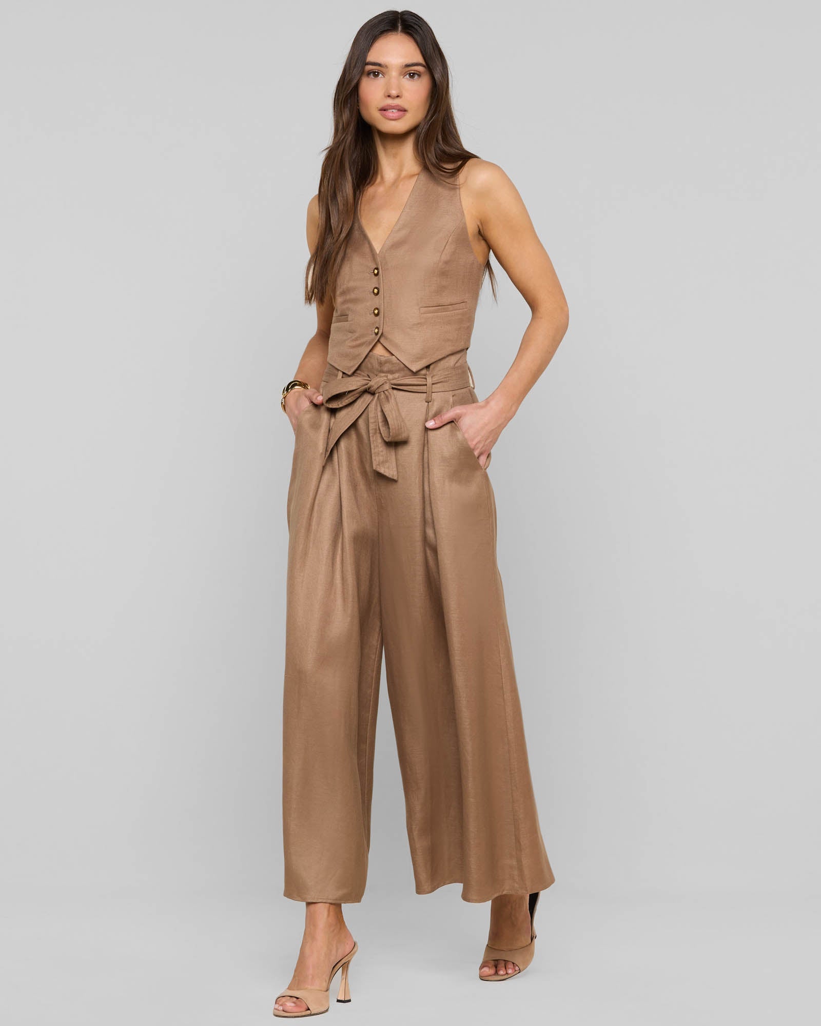 Lowen Linen-Blend Pant