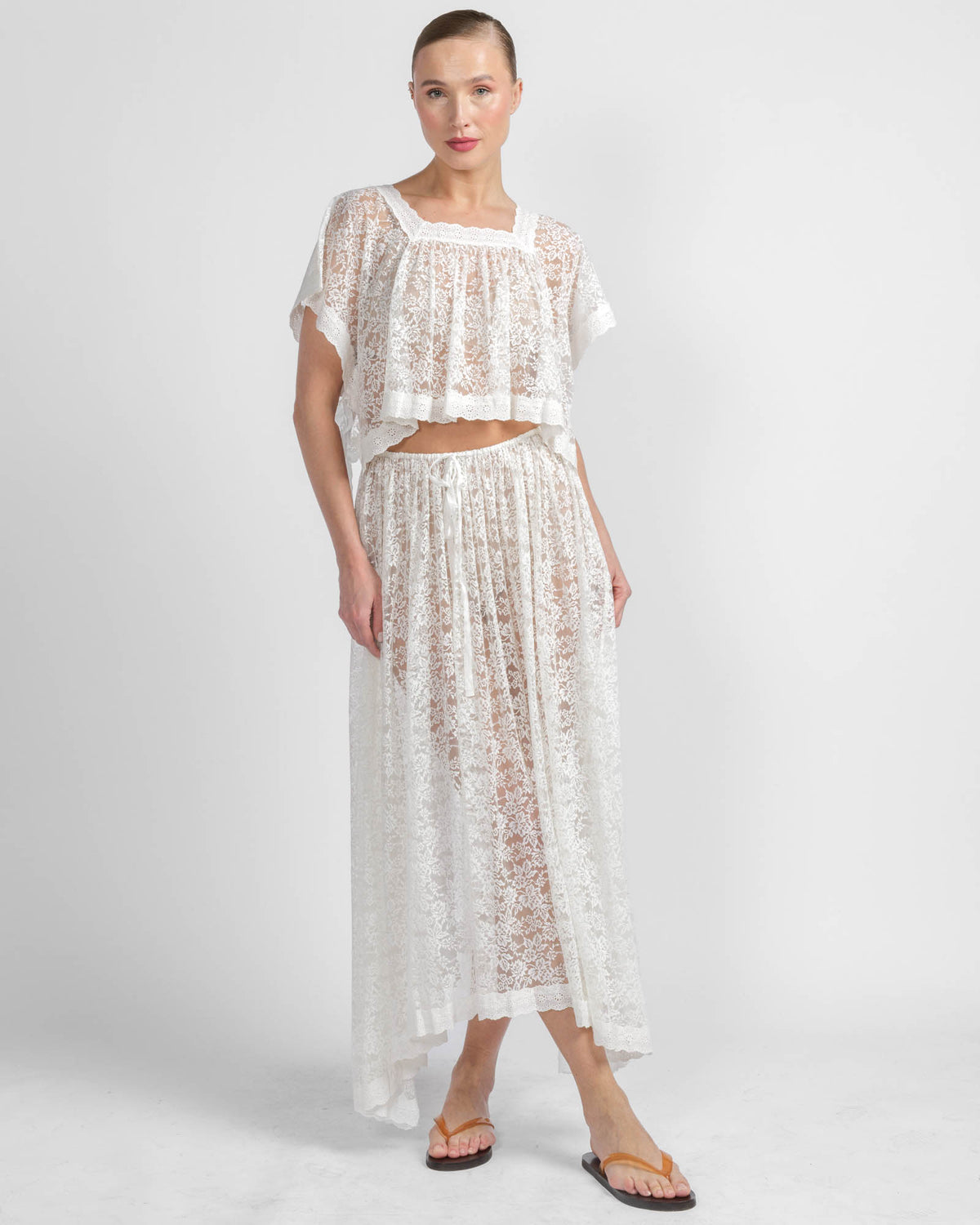 rosymonster flora vail skirt ホワイト rosymonster flora vail skirt