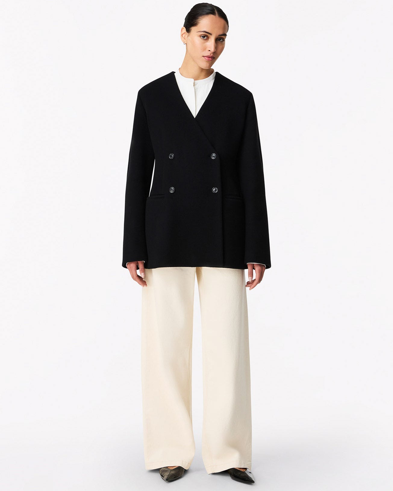 Manteau court à écharpe