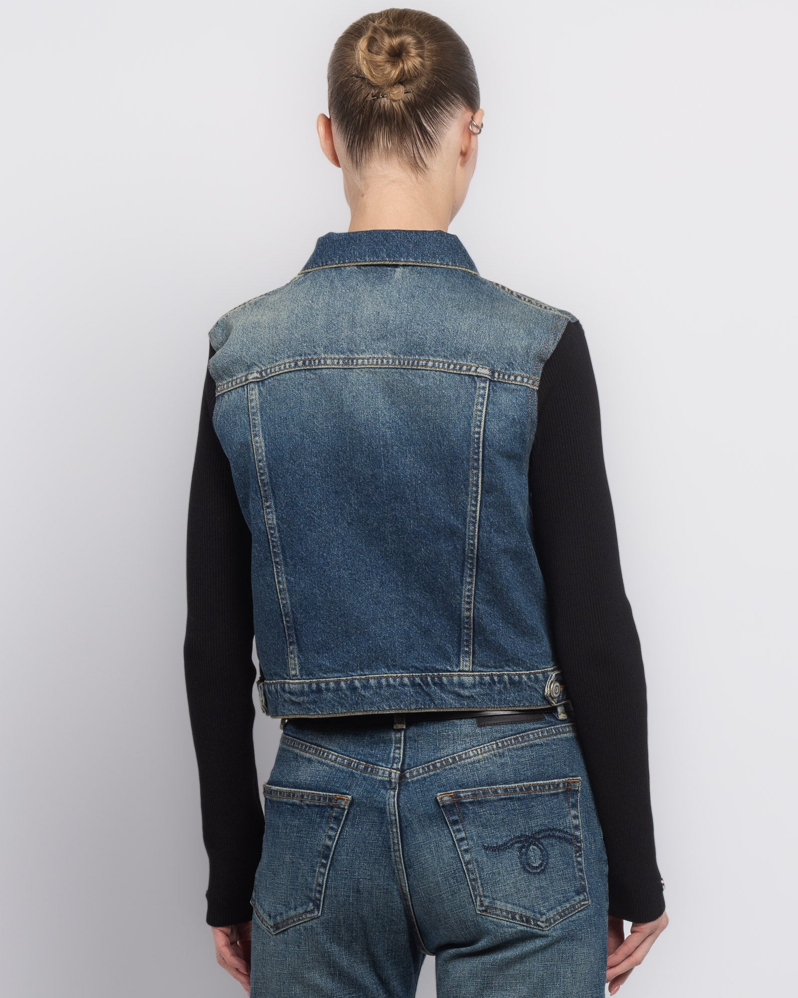 Veste en jean côtelée hybride