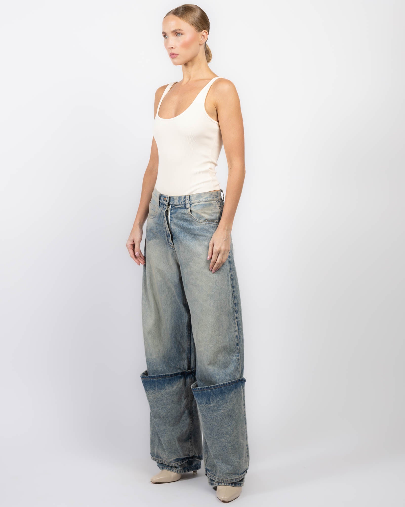Bleached Denim Jeans