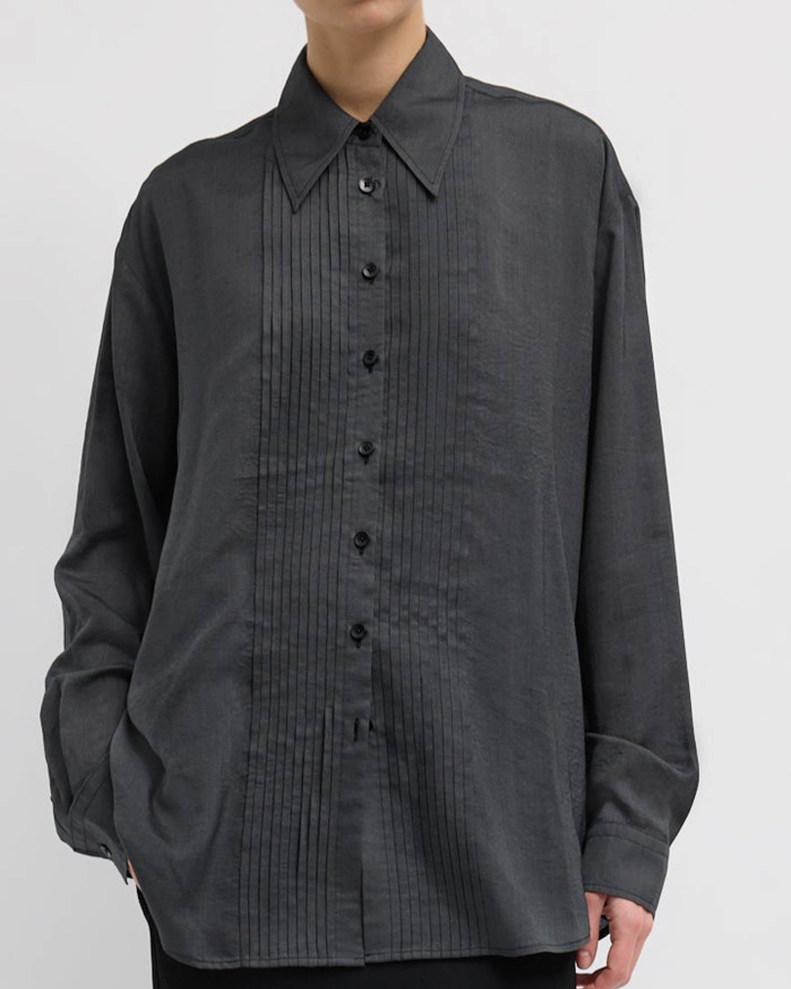 Silk Easy Pintucked Shirt