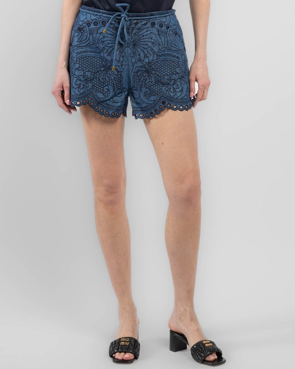 Coco Embroidered Denim Shorts
