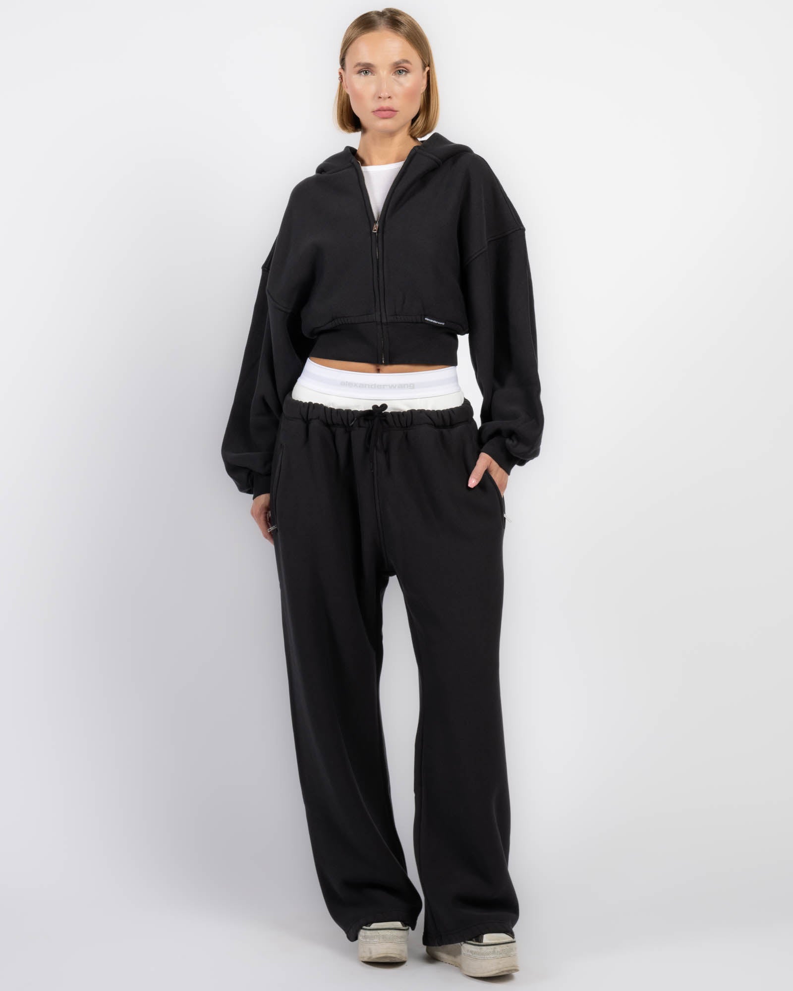 T BY ALEXANDER WANG Crop Zip Hoodie
