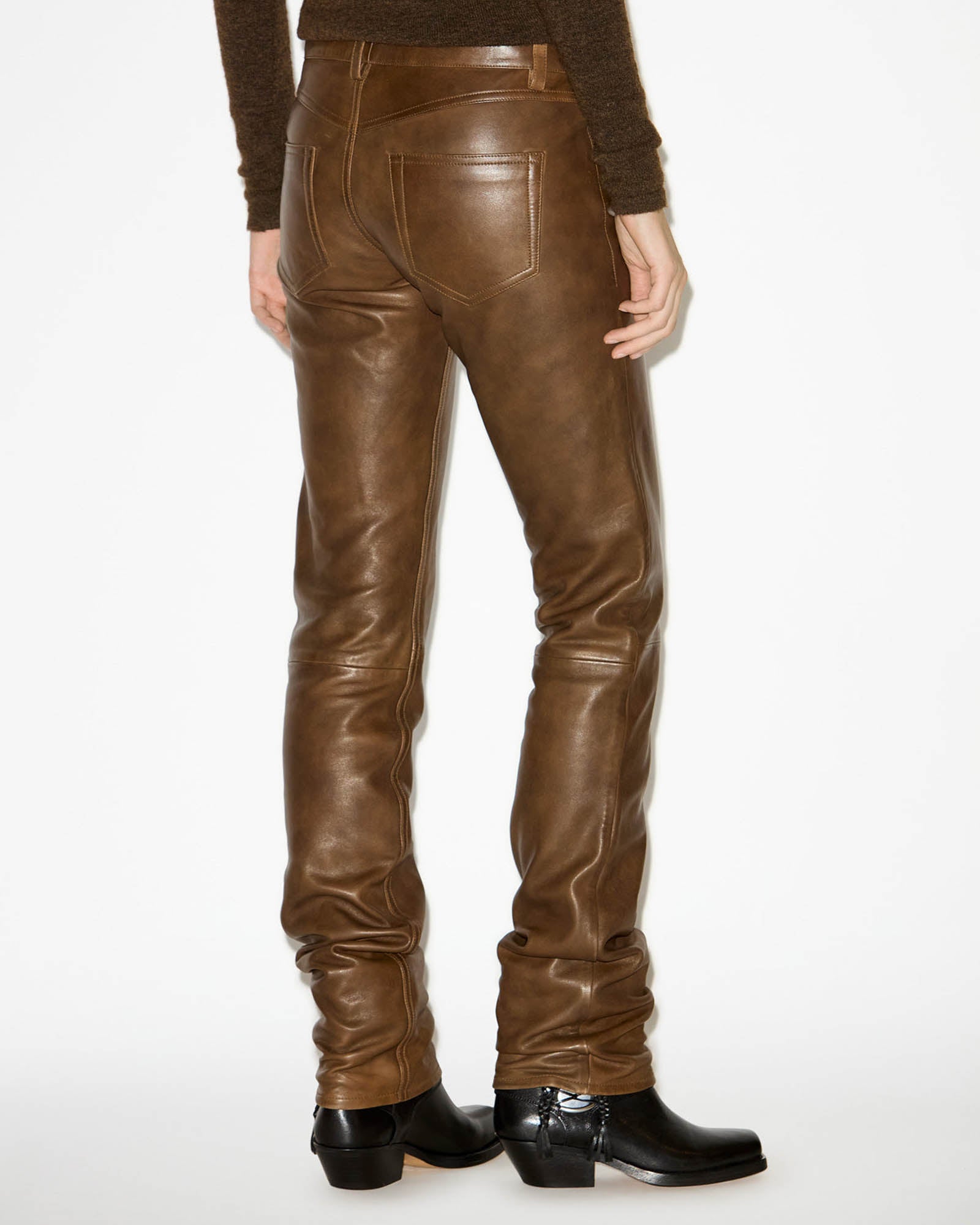 ISABEL MARANT Dolena Leather Pants TNT The New Trend Shop Luxury Fashion High End Designer Brands tntfashion