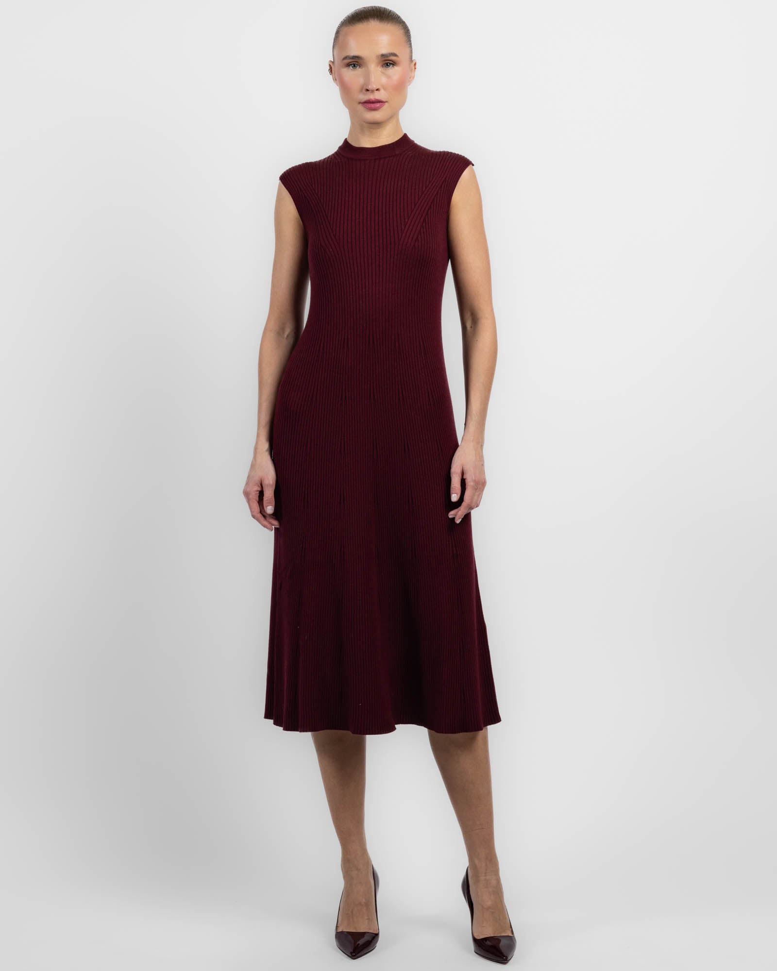 Robe longue côtelée