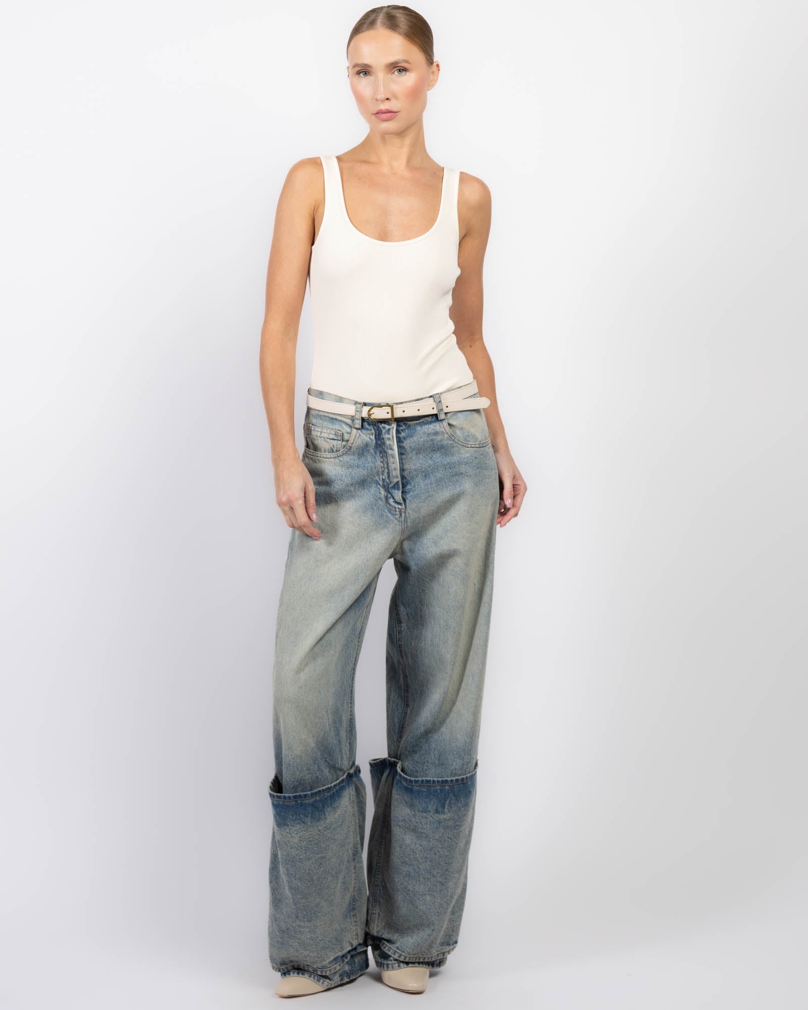Bleached Denim Jeans