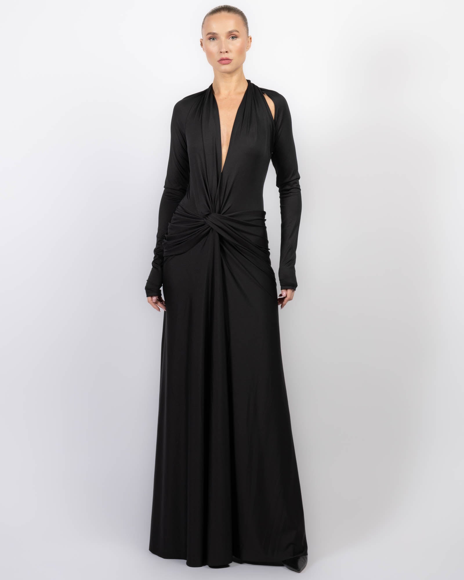 Twist V-Neck Gown