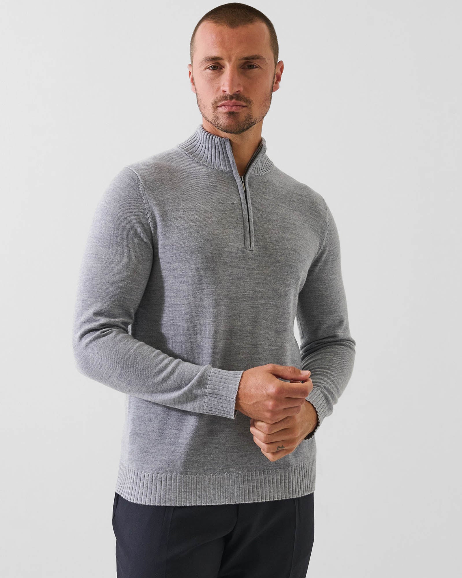 Plait Quarter Zip Mock