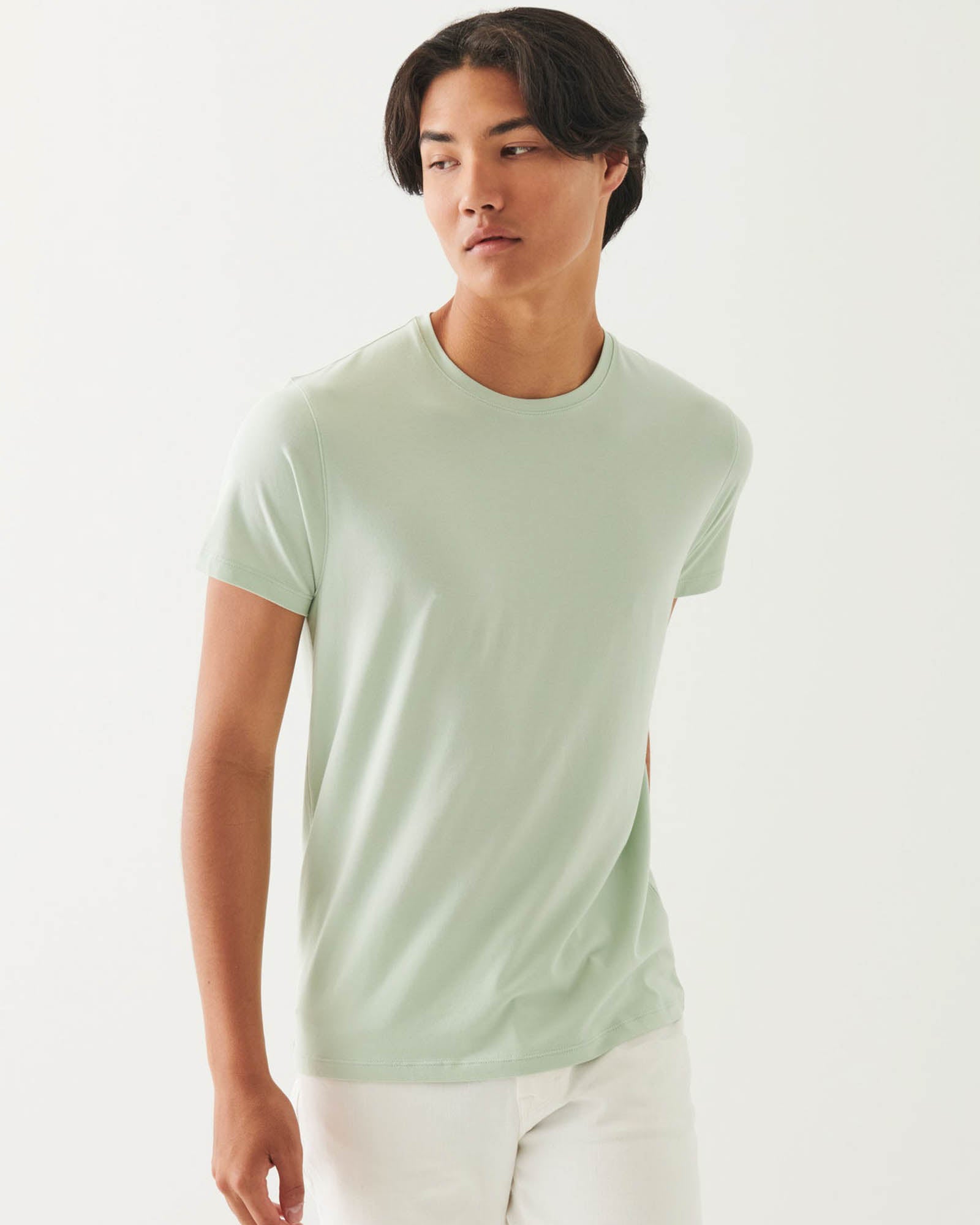 T-shirt ras du cou extensible à manches courtes