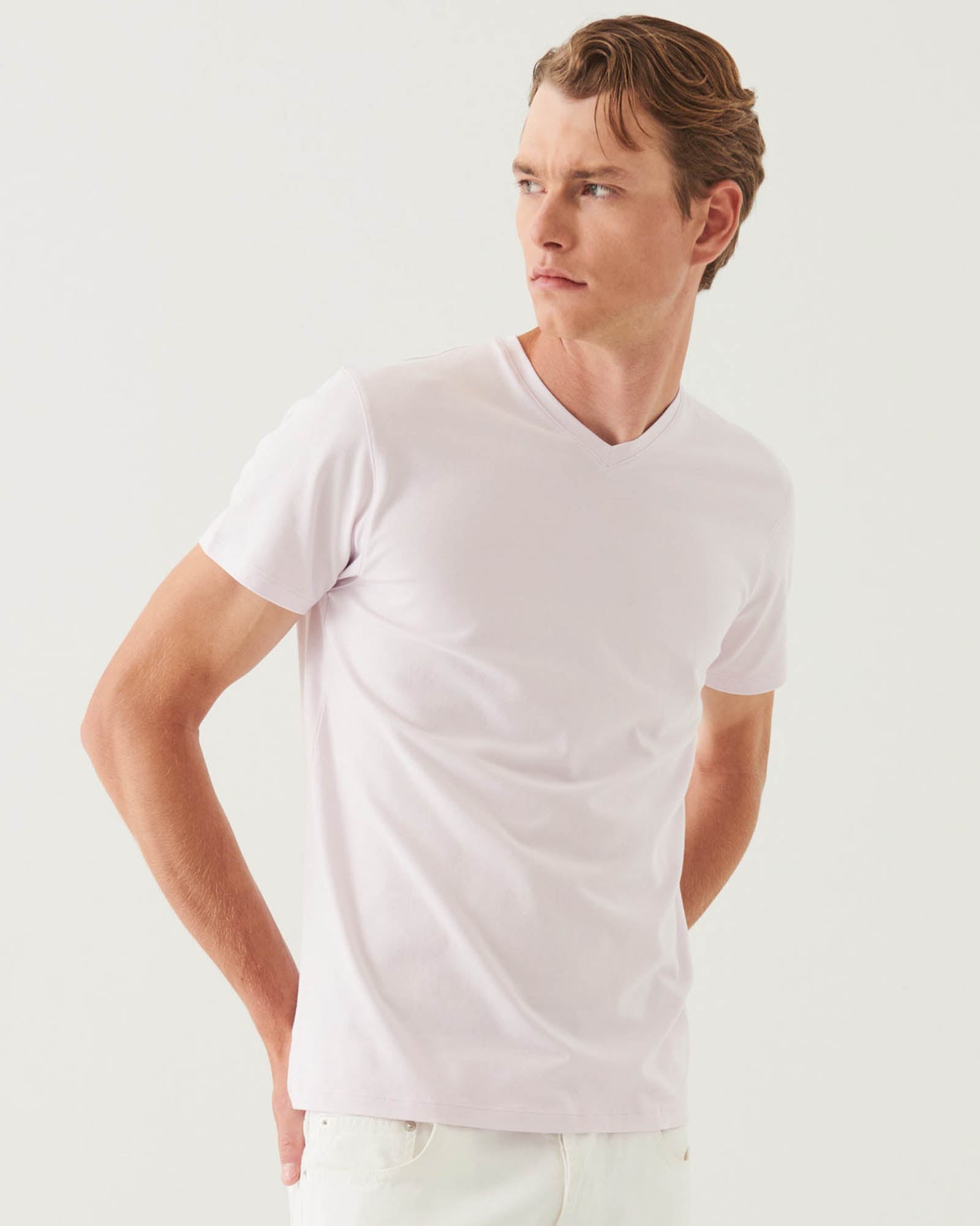 Short Sleeve V-Neck Stretch Tee