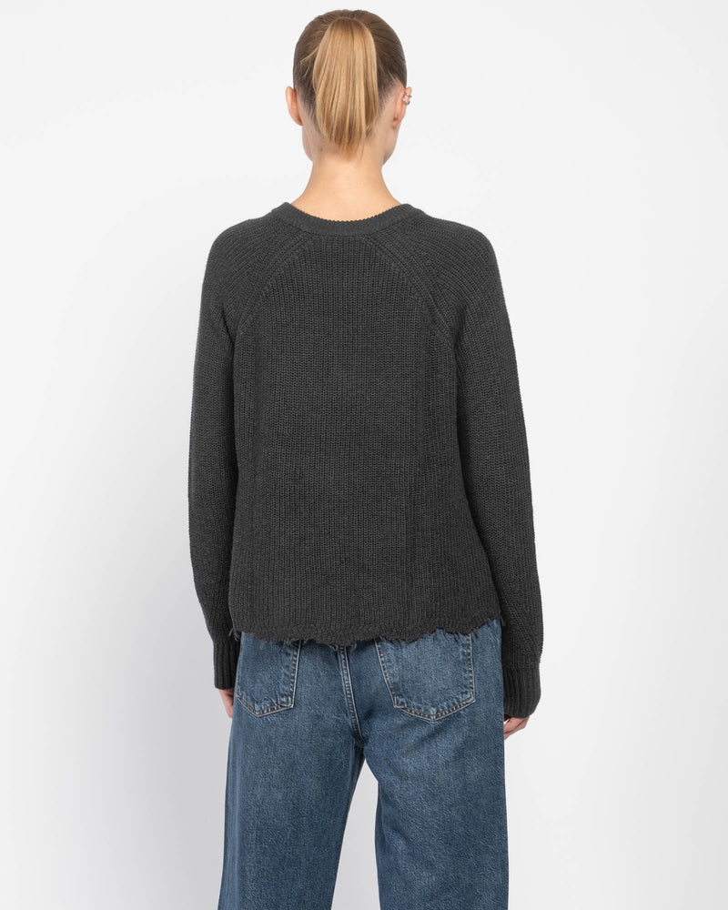 Distressed Scallop Shaker Sweater