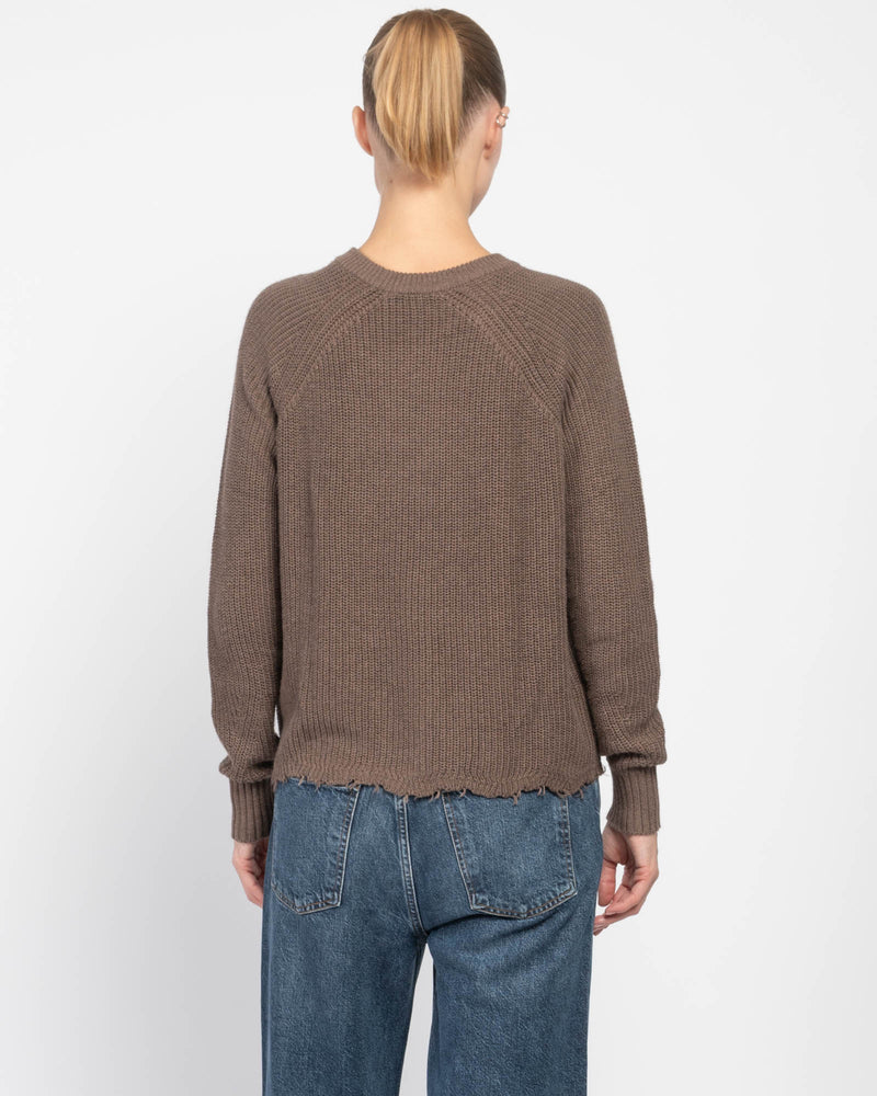 Distressed Scallop Shaker Sweater