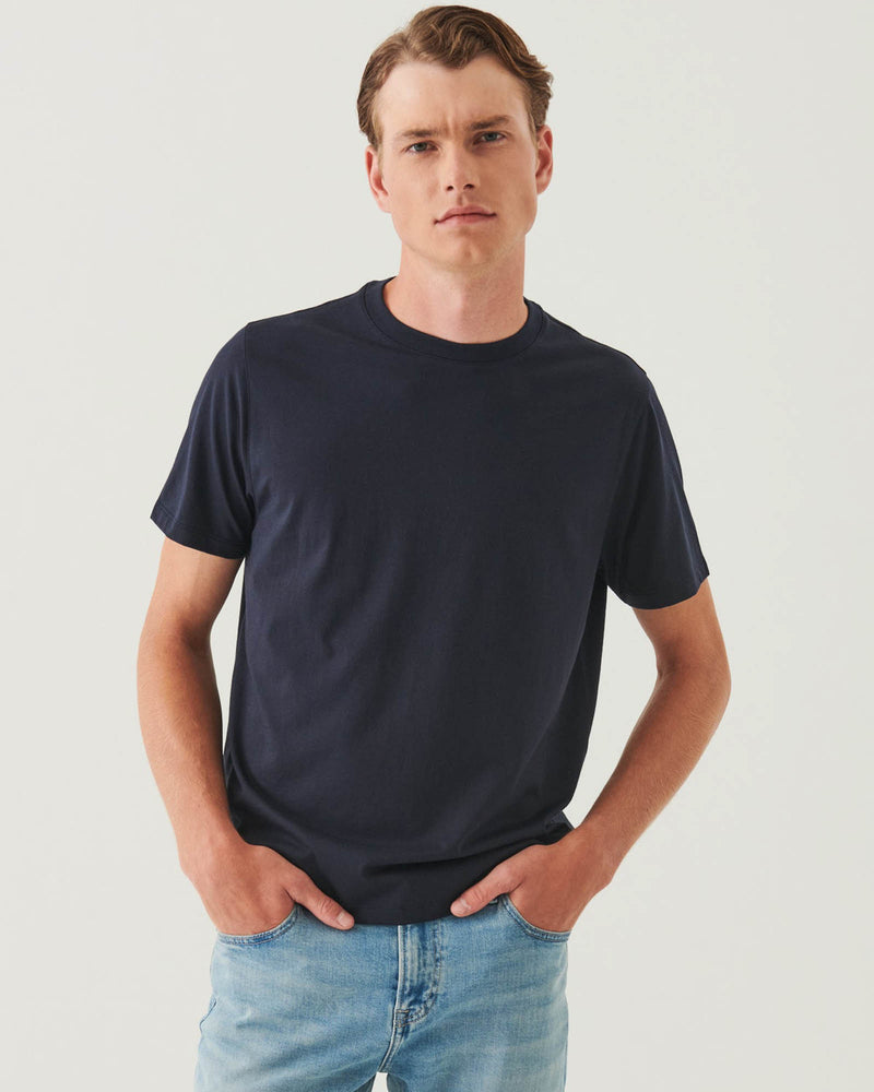 Organic Pima High Neck Crew Tee