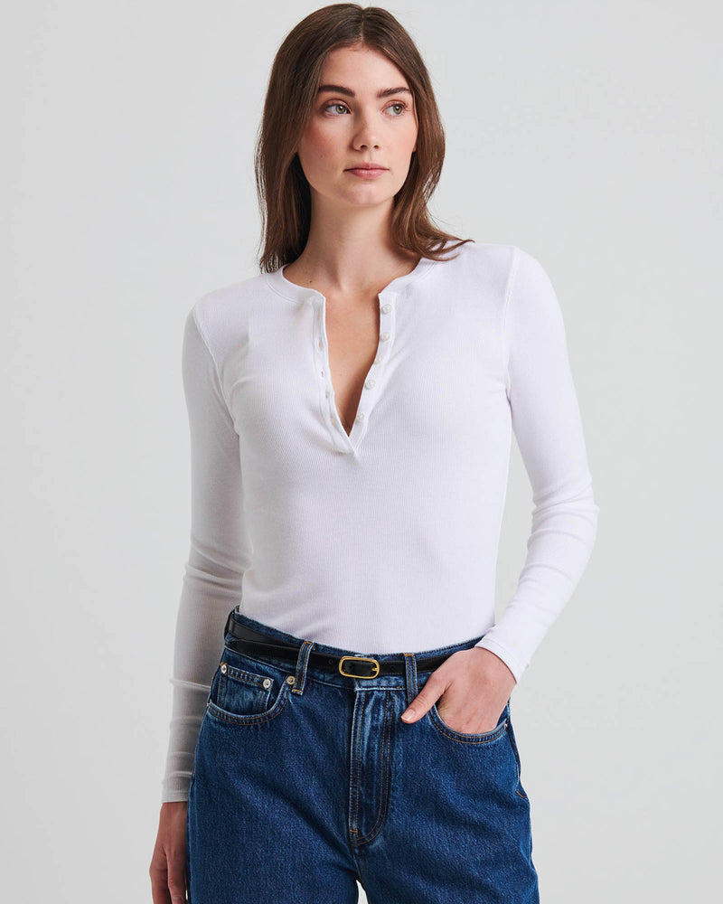 Long Sleeve Rib Henley