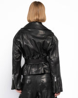 Oversized Leather Biker Jacket