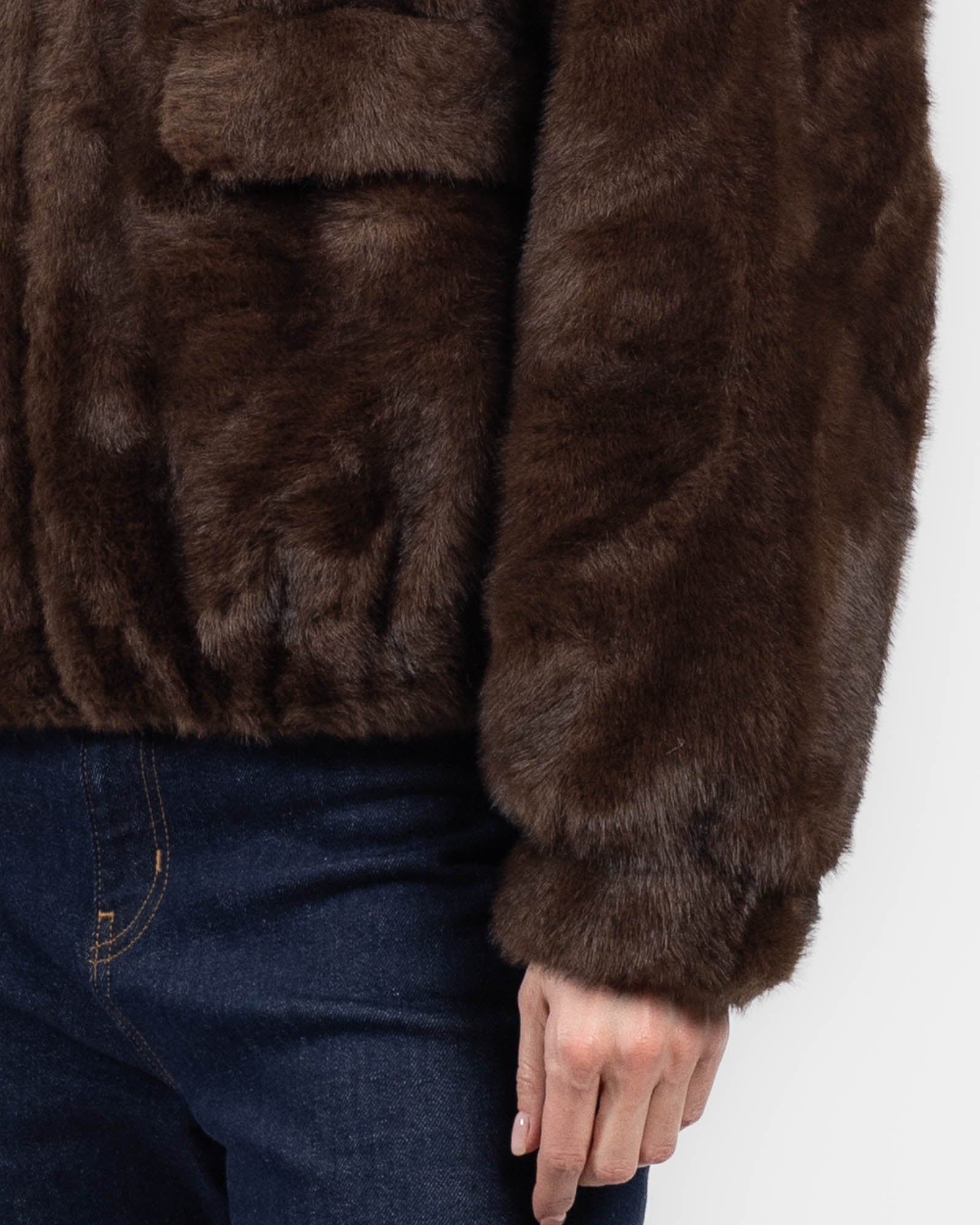 Blouson aviateur en fausse fourrure