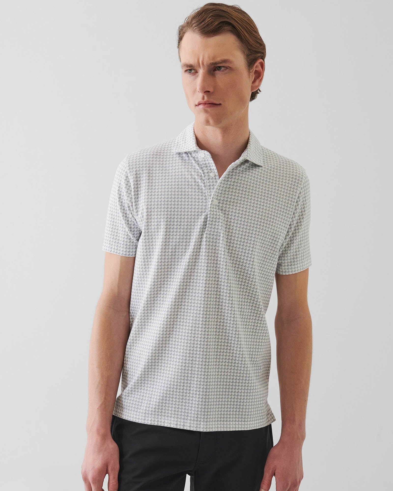 Short Sleeve Allover Print Polo