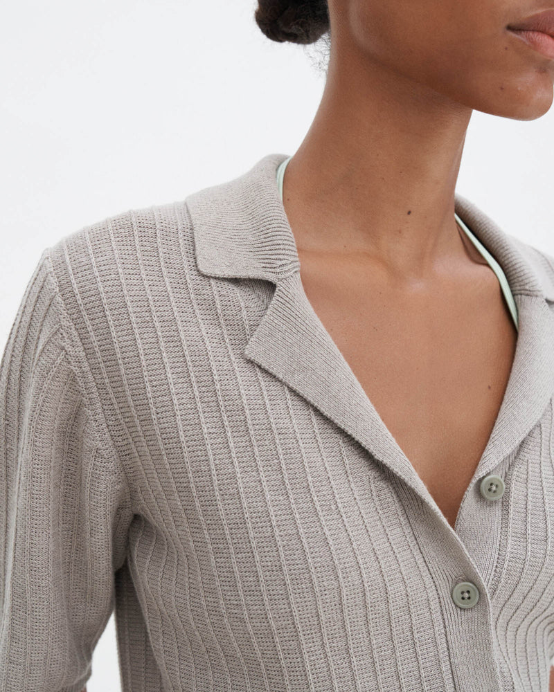 Short Sleeve Collar Cardigan