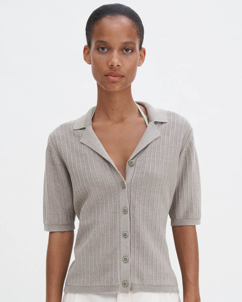 Short Sleeve Collar Cardigan