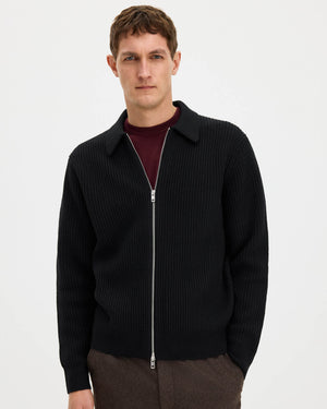 Rib Zip Cardigan