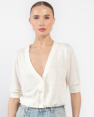 Elbow Sleeve Balloon Cardigan