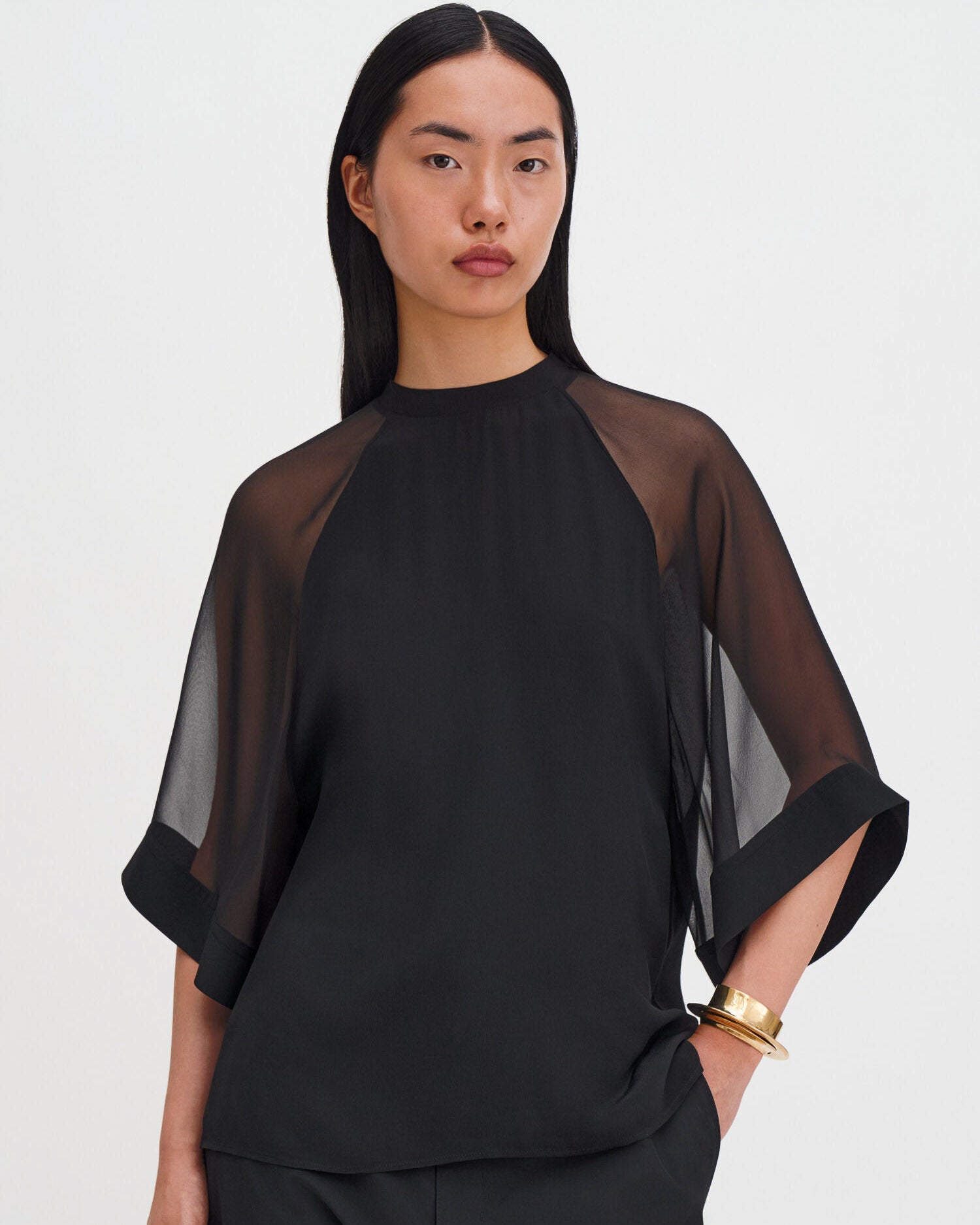 Sheer Raglan Blouse