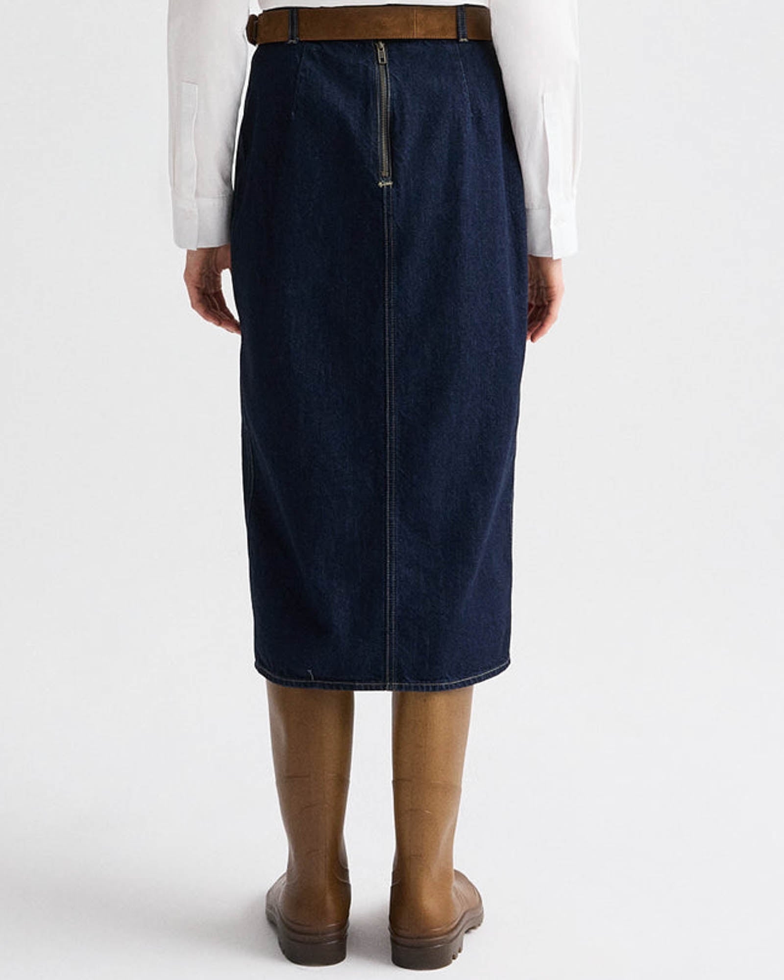 Denim Skirt With Seams