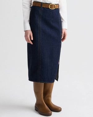 Denim Skirt With Seams